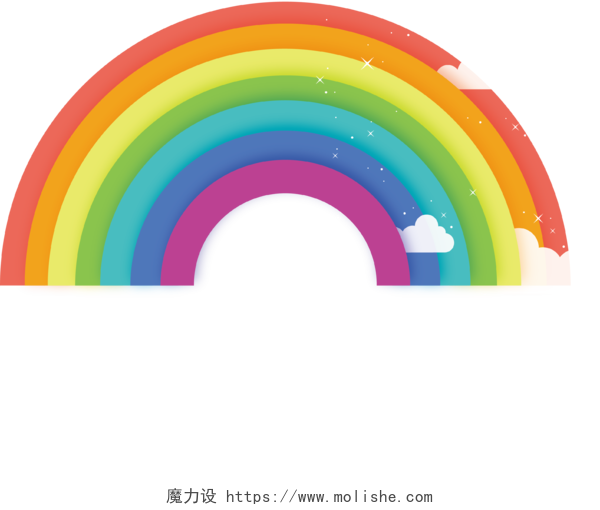 卡通彩虹矢量图